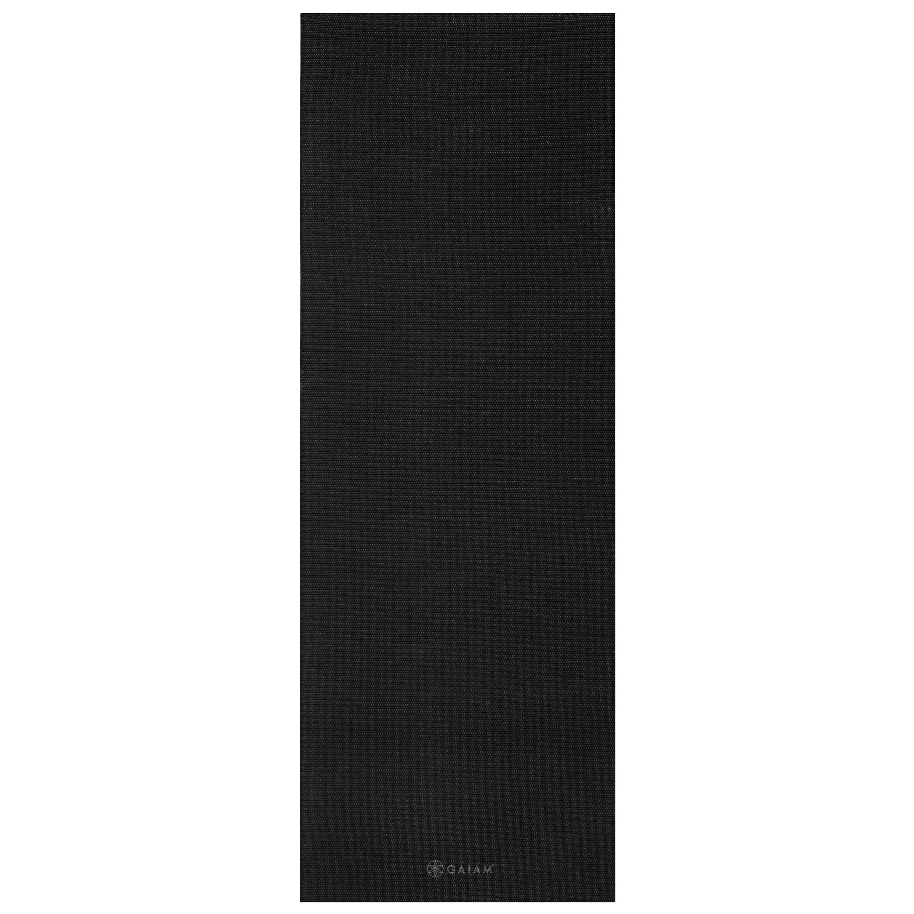 Gaiam Classic Solid Color Yoga Mat (5mm) Black flat